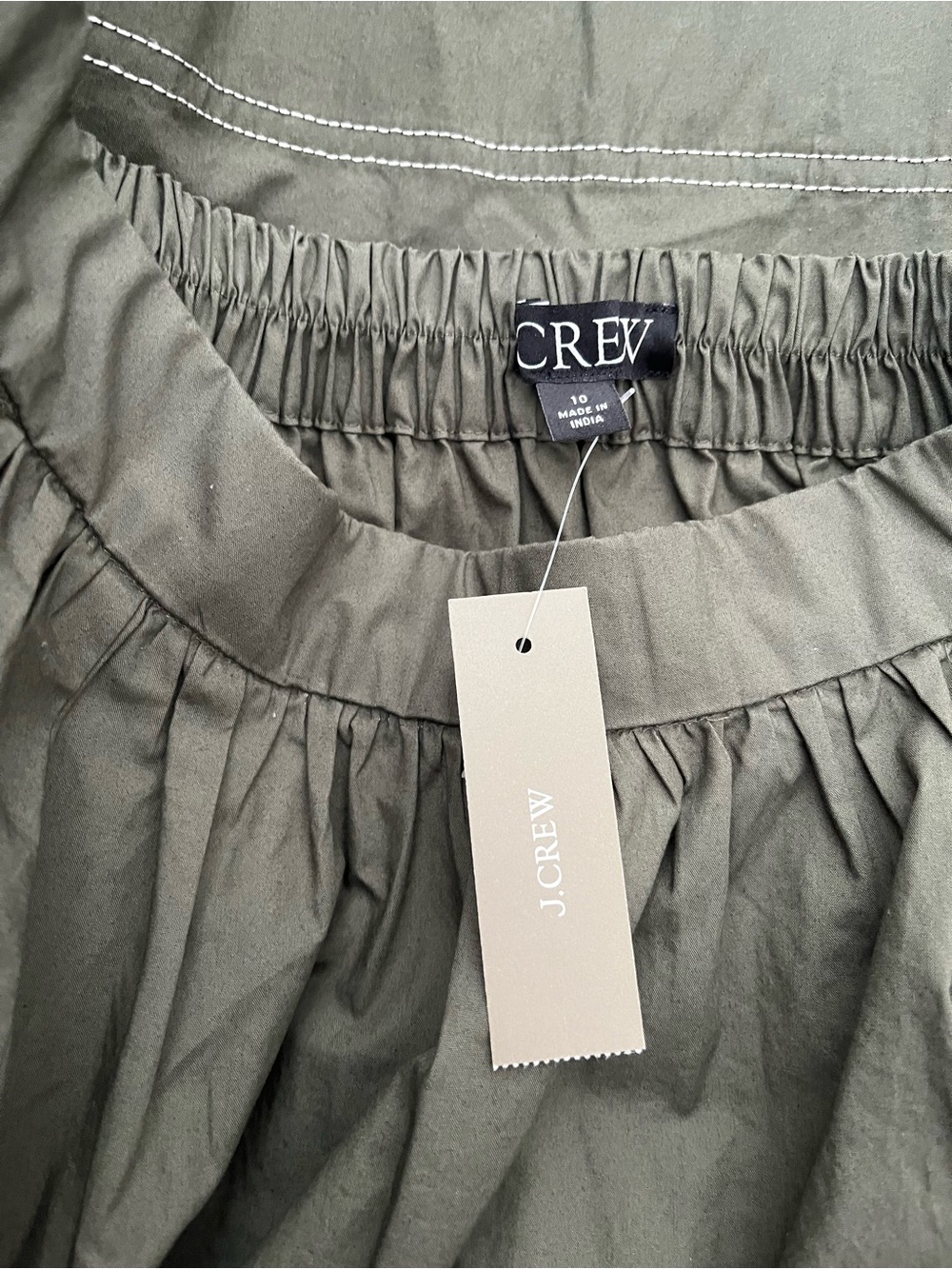 NWT J.Crew Contrast-stitch Midi Skirt in Cotton Poplin NWT Size 10 - Picture 8 of 10